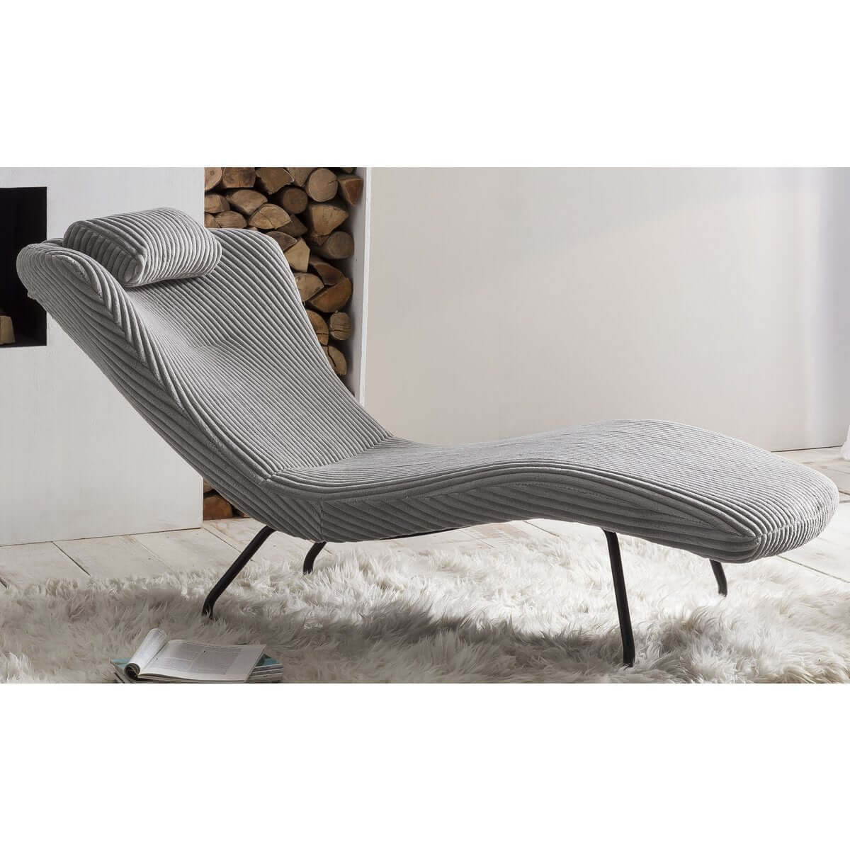 Lounger light gray textured fabric - SalesFever