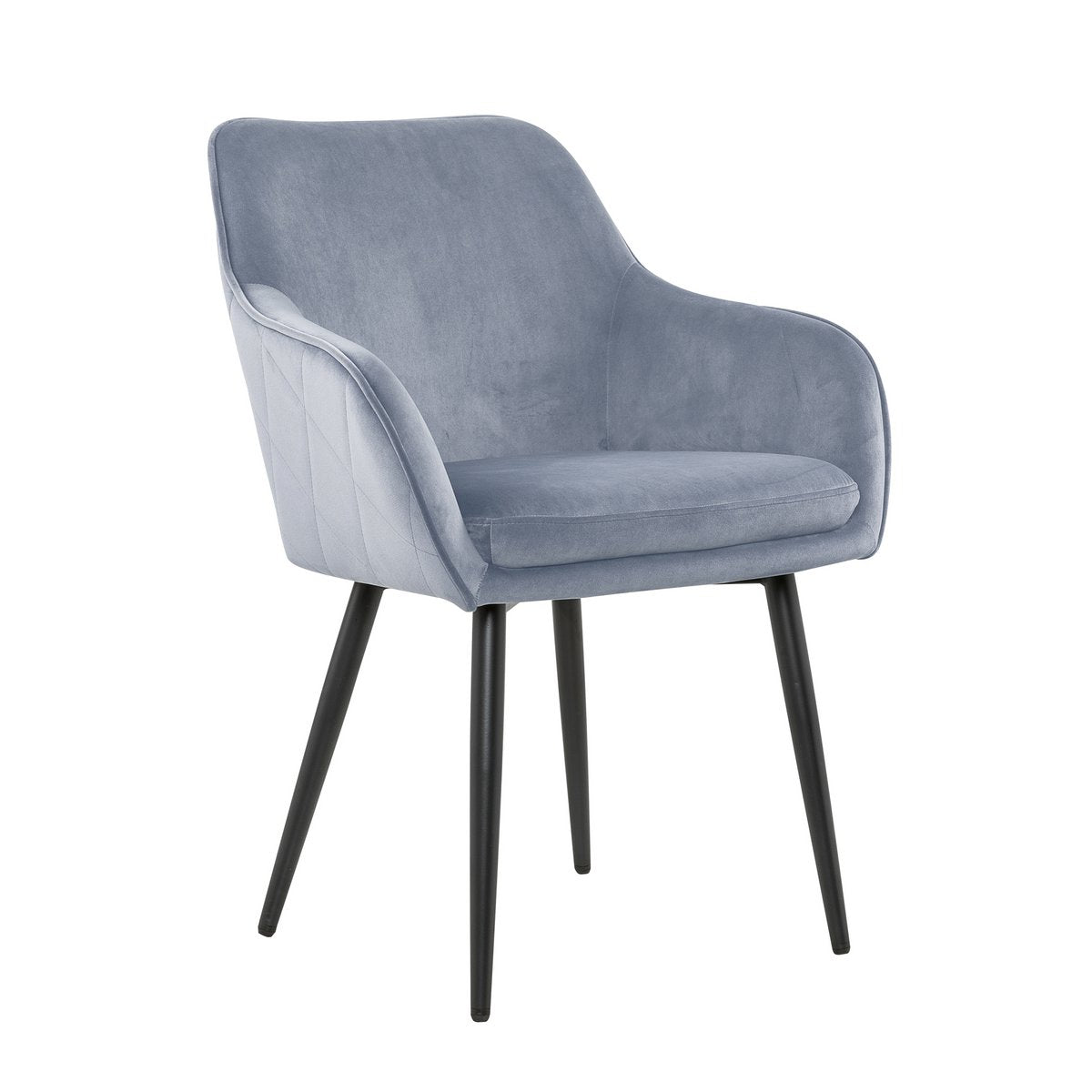 Luxe Fluwelen Eetkamerstoel met Armleuningen – Modern Chic – Grijs/Zwart - SalesFever - Casanovio