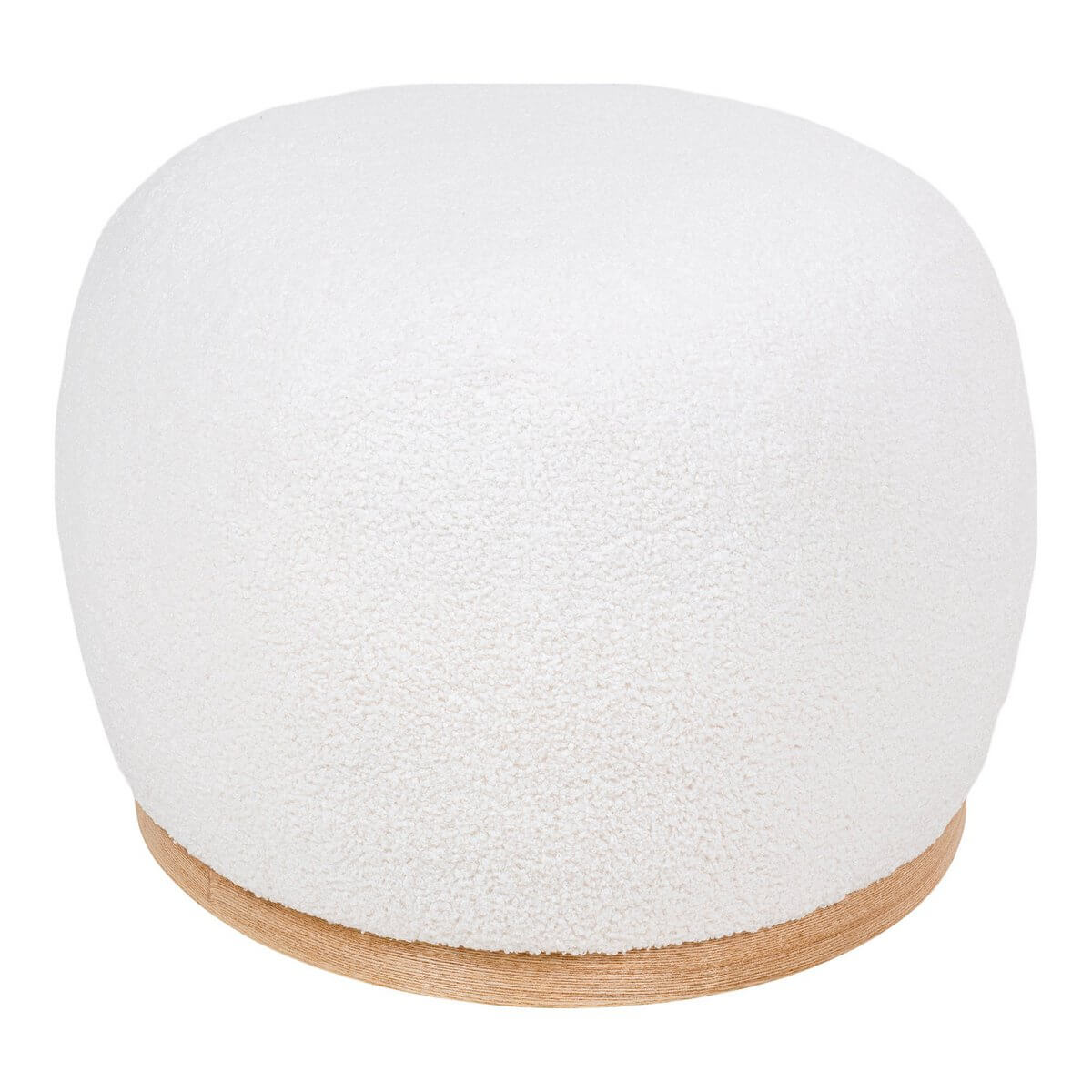 Manhattan poef met witte teddystof - 88,5 × 54,5 × 36 cm