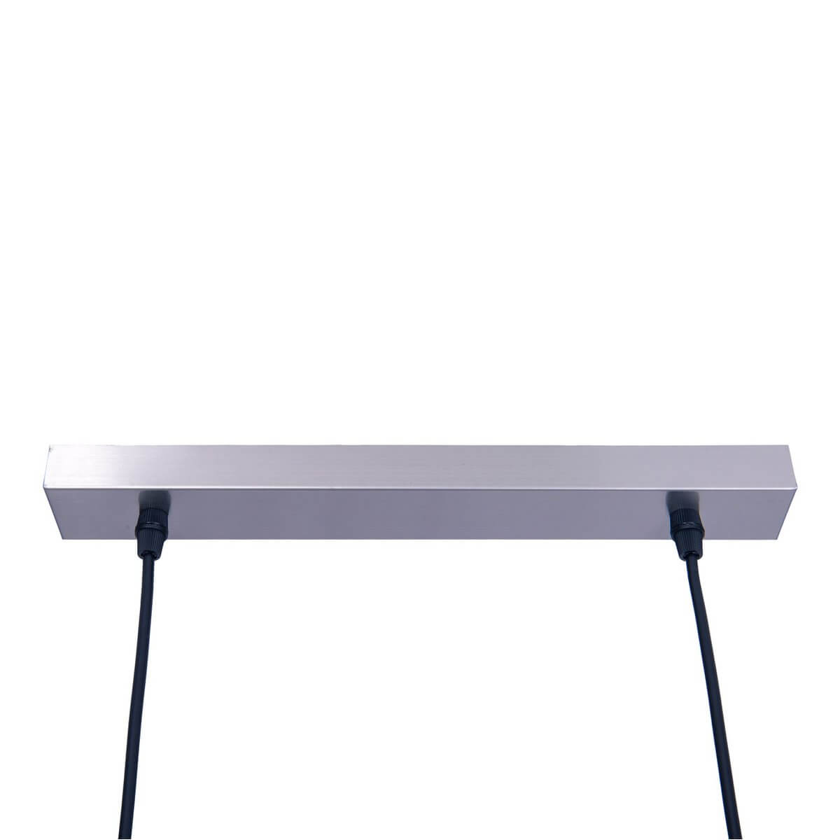 Maron 4-lichts hanglamp nikkel gesatineerd - bruine stofkappen met goud - 72,4 × 12 × 140 cm