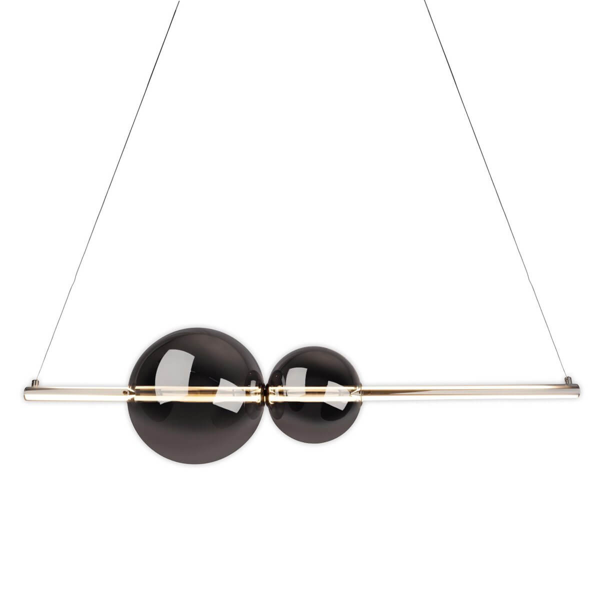 NOVA hanglamp wit chroom - met rookglas - 105,3 × 25 × 150 cm