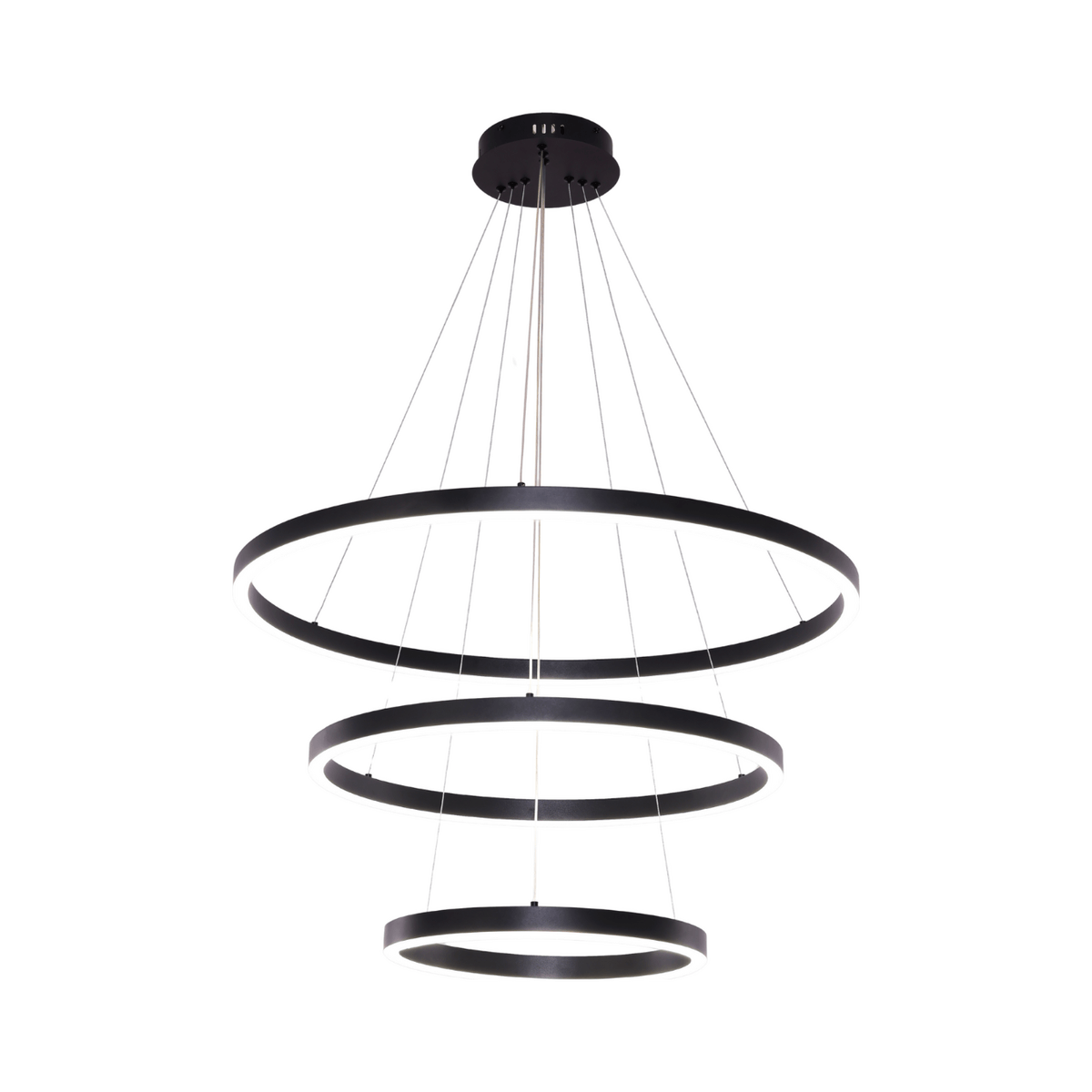 Hanging lamp Neo Black | 3-ring 40+60+80 cm - Luxury Living B.V.