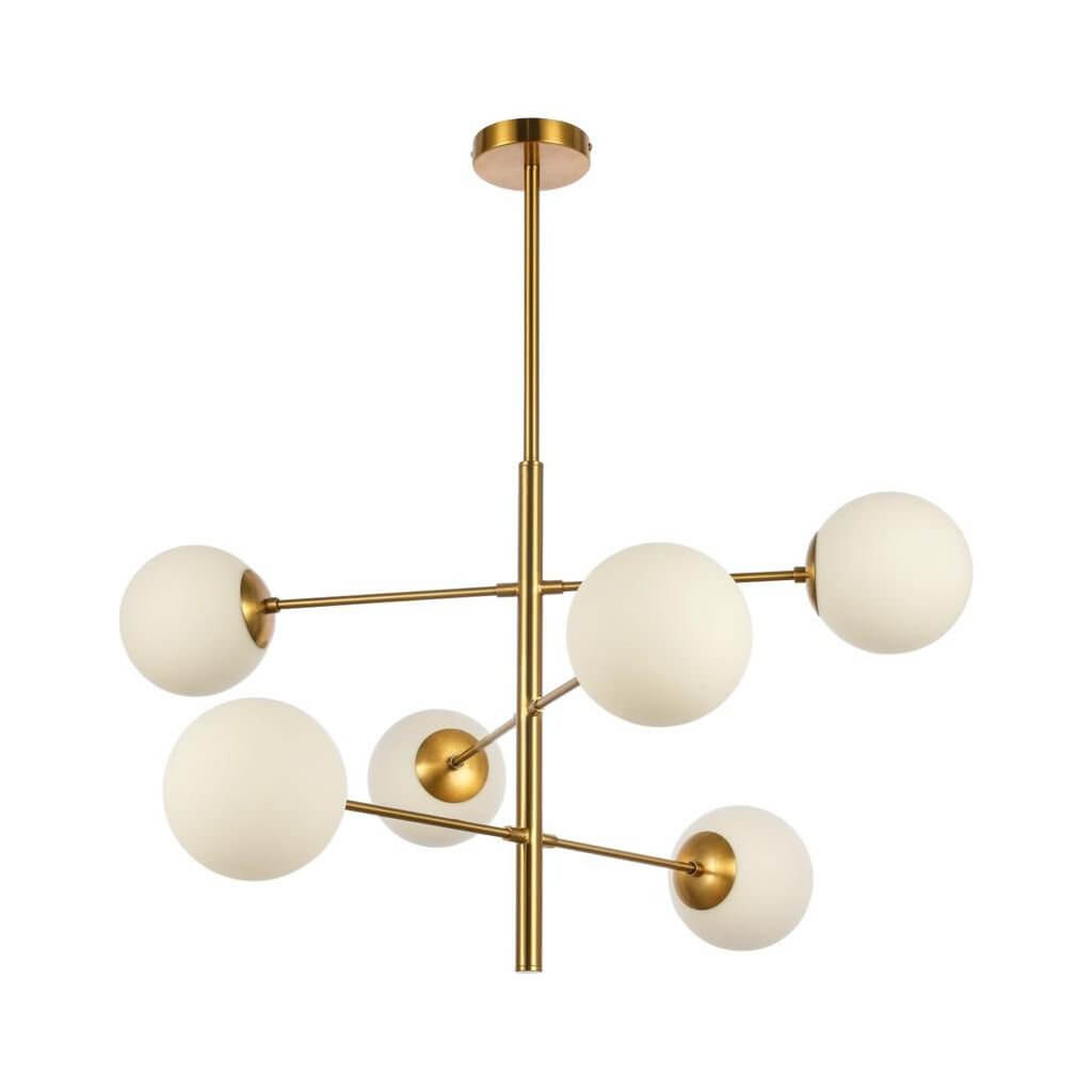 Hanging lamp Nepal White Gold 6-Light - Luxury Living B.V.