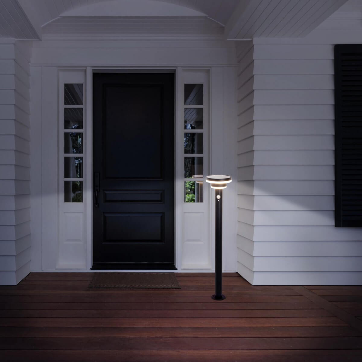 Nora solar staande buitenlamp zwart - met bewegingssensor - 16 × 16 × 86 cm