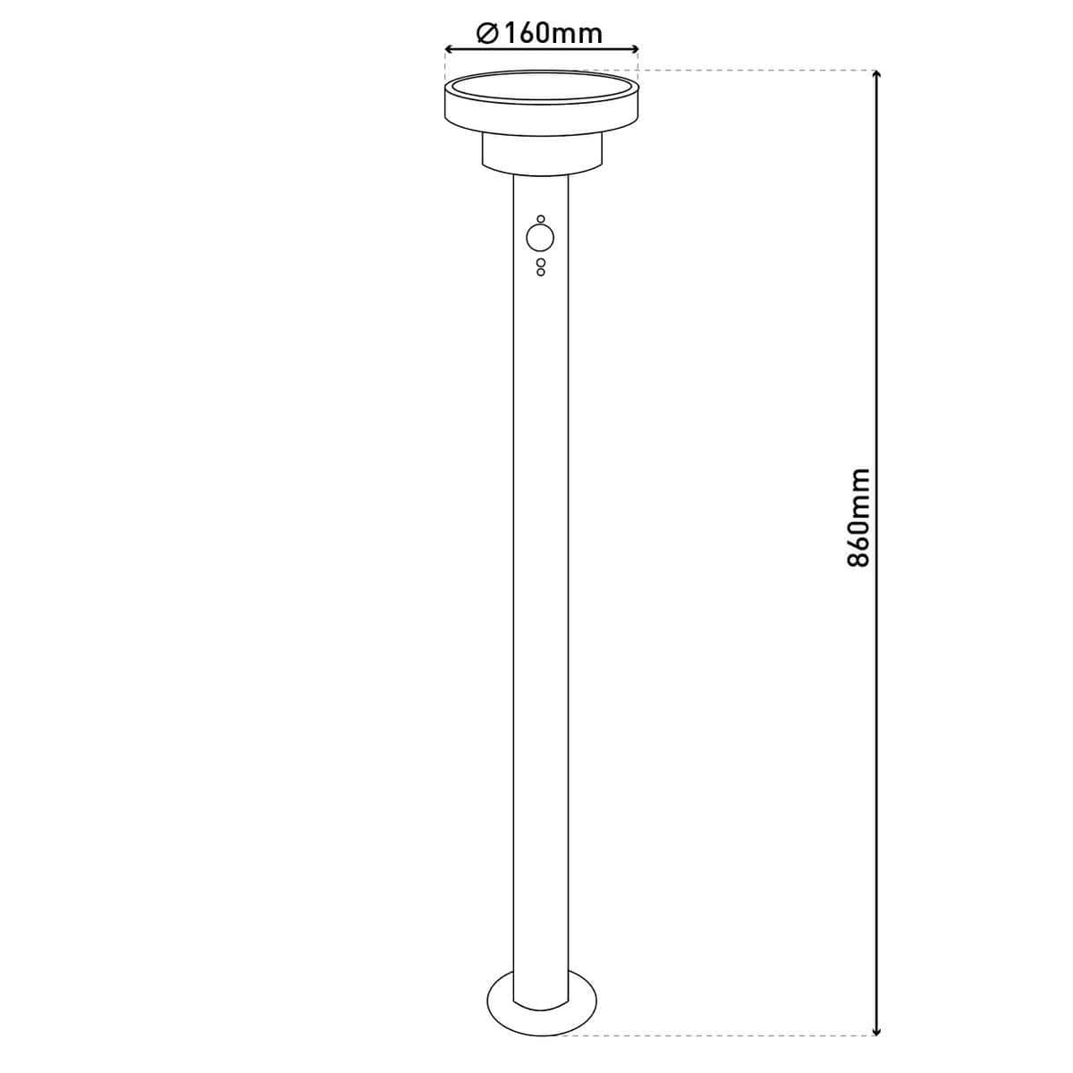 Nora solar staande buitenlamp zwart - met bewegingssensor - 16 × 16 × 86 cm