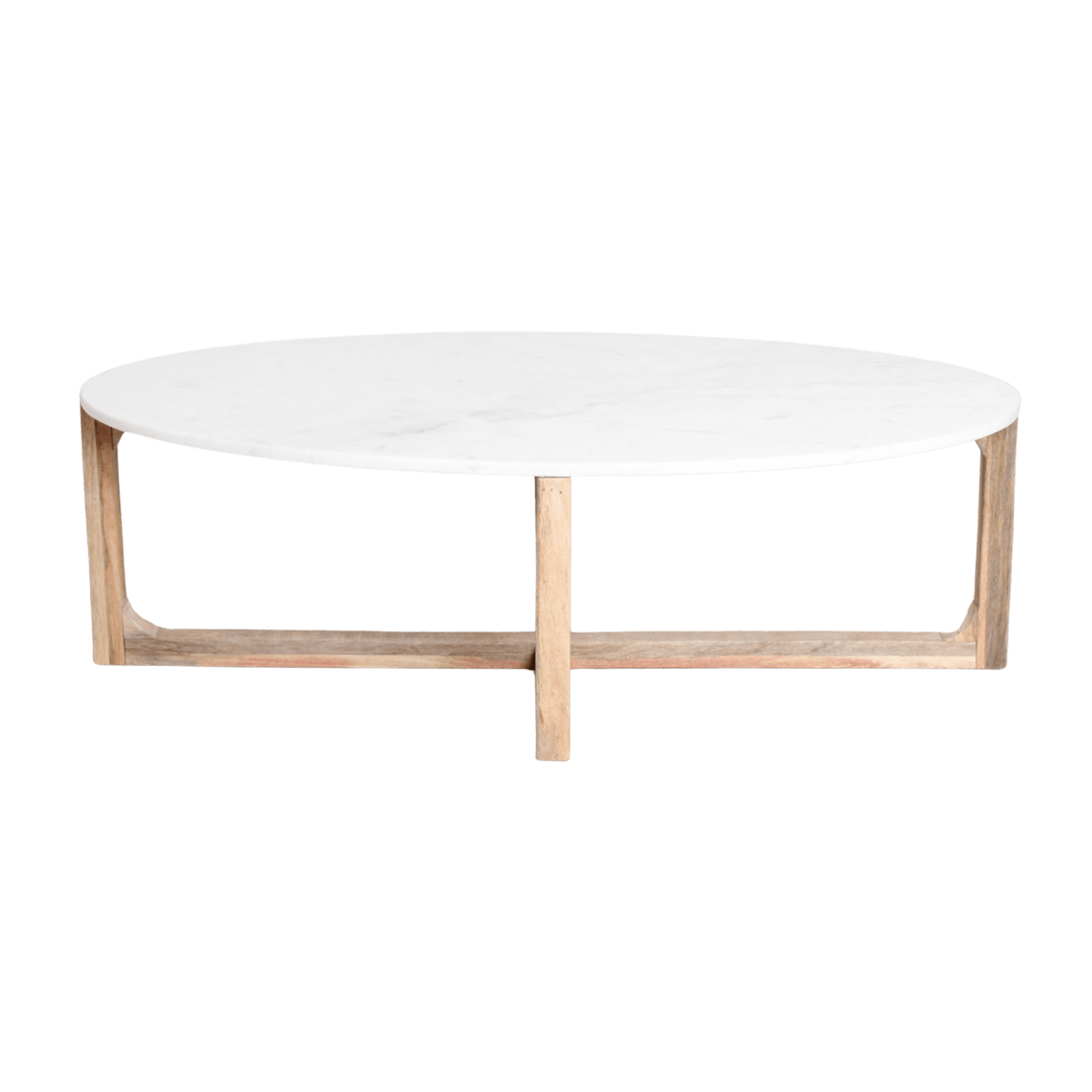 Ovale marmeren salontafel - Wit - 120x60x38 cm - Raw Materials