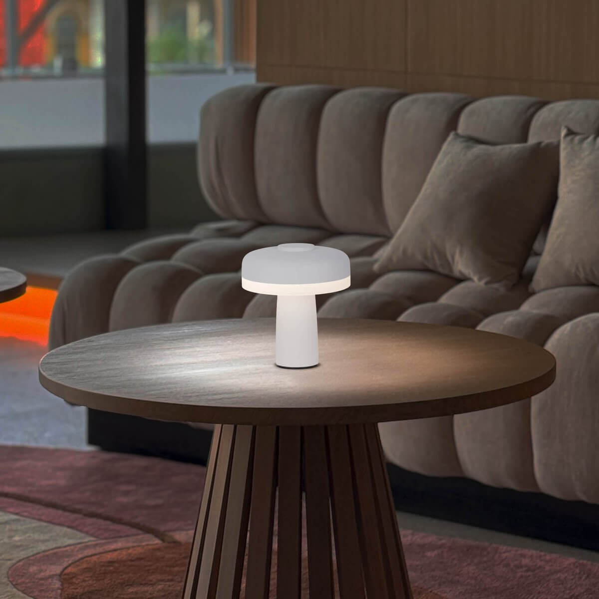 Pilu draadloze tafellamp wit metaal - dimbaar met touch - Ø 15 × 16,5 cm
