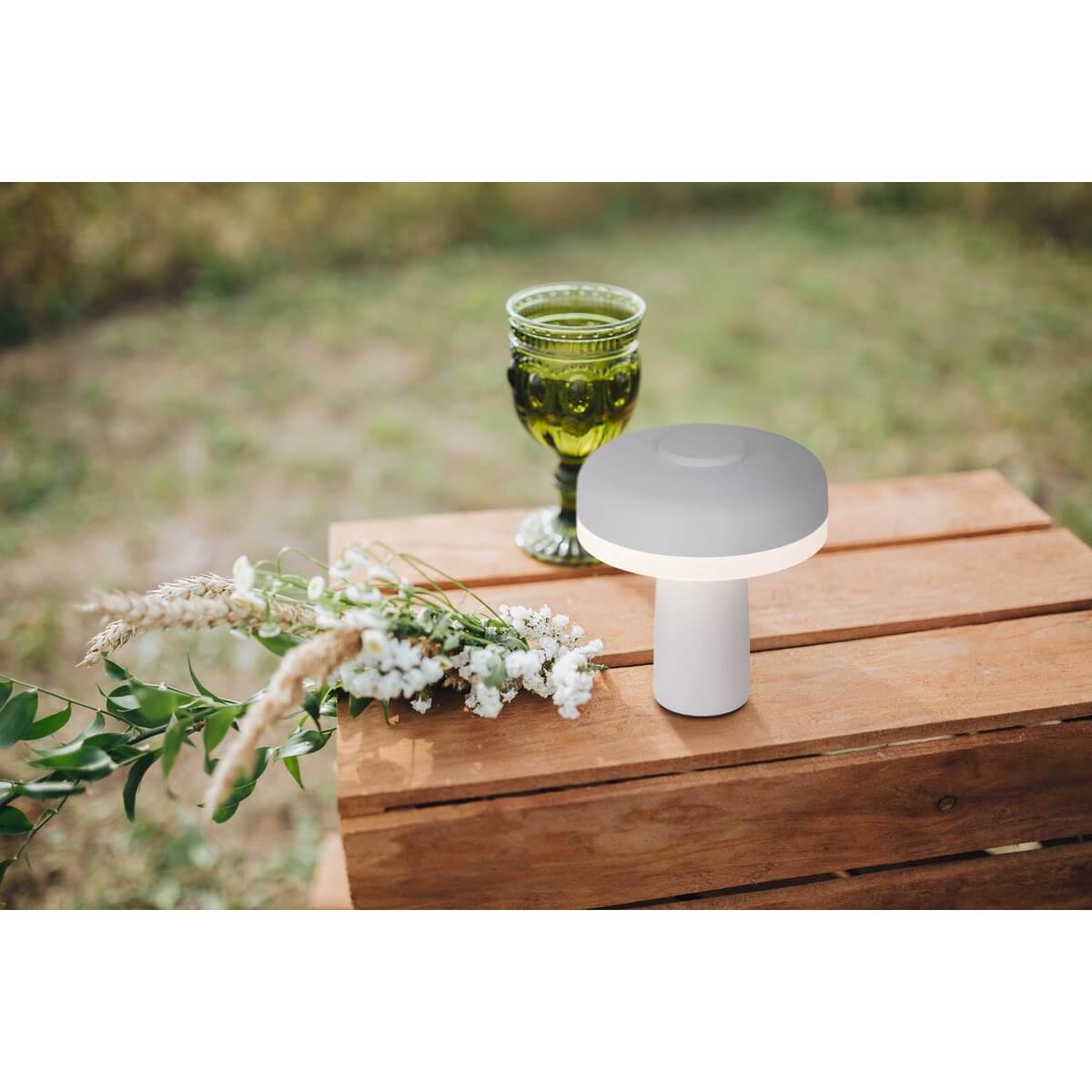 Pilu draadloze tafellamp wit metaal - dimbaar met touch - Ø 15 × 16,5 cm