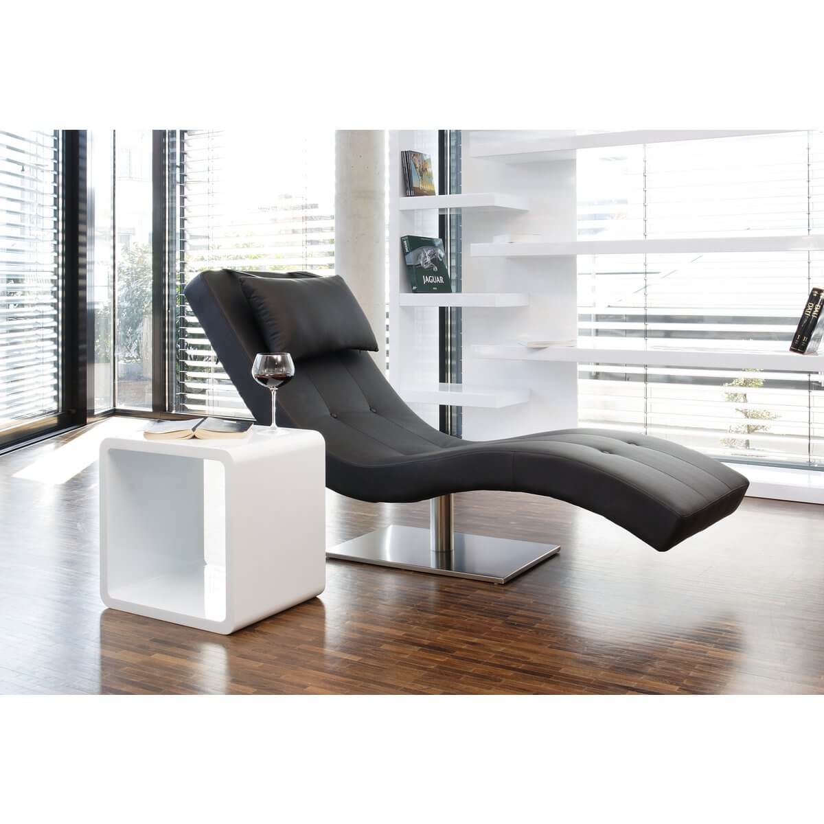 Relaxation lounger black imitation leather look - SalesFever