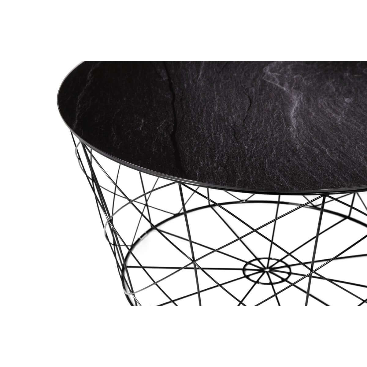 Salontafel met metalen mand Ø 80 cm - SalesFever