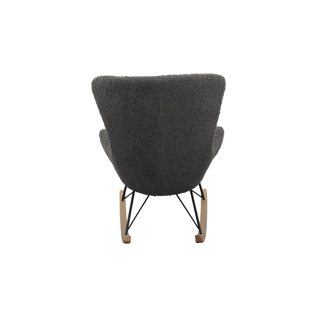Schommelstoel Teddy Donkergrijs met Zwart Frame en Houten Lopers - SalesFever - Casanovio