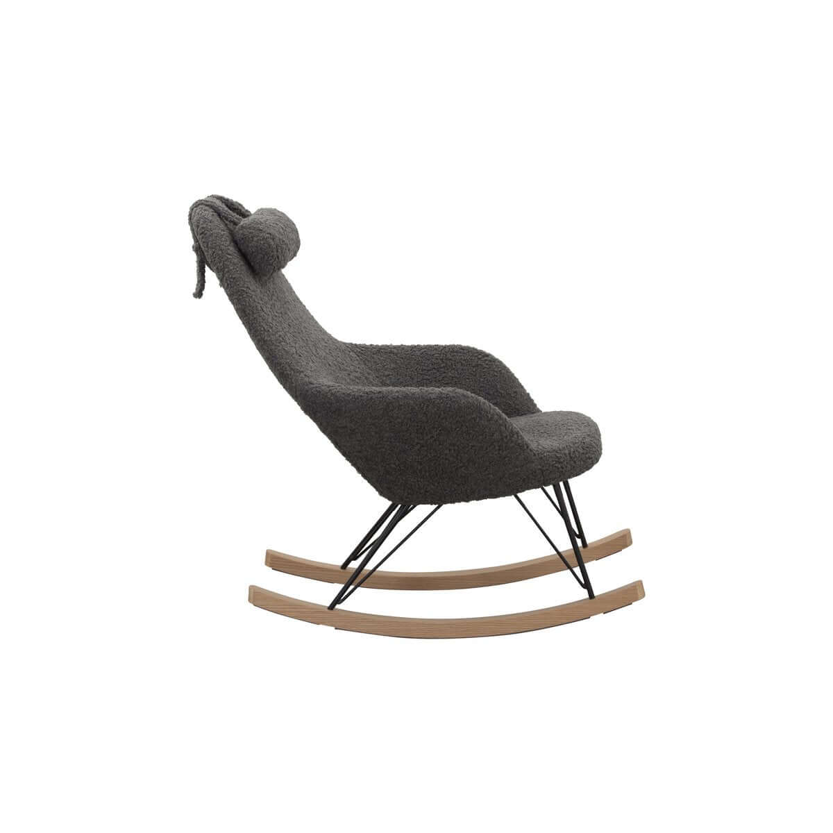 Rocking chair teddy fur grey - SalesFever