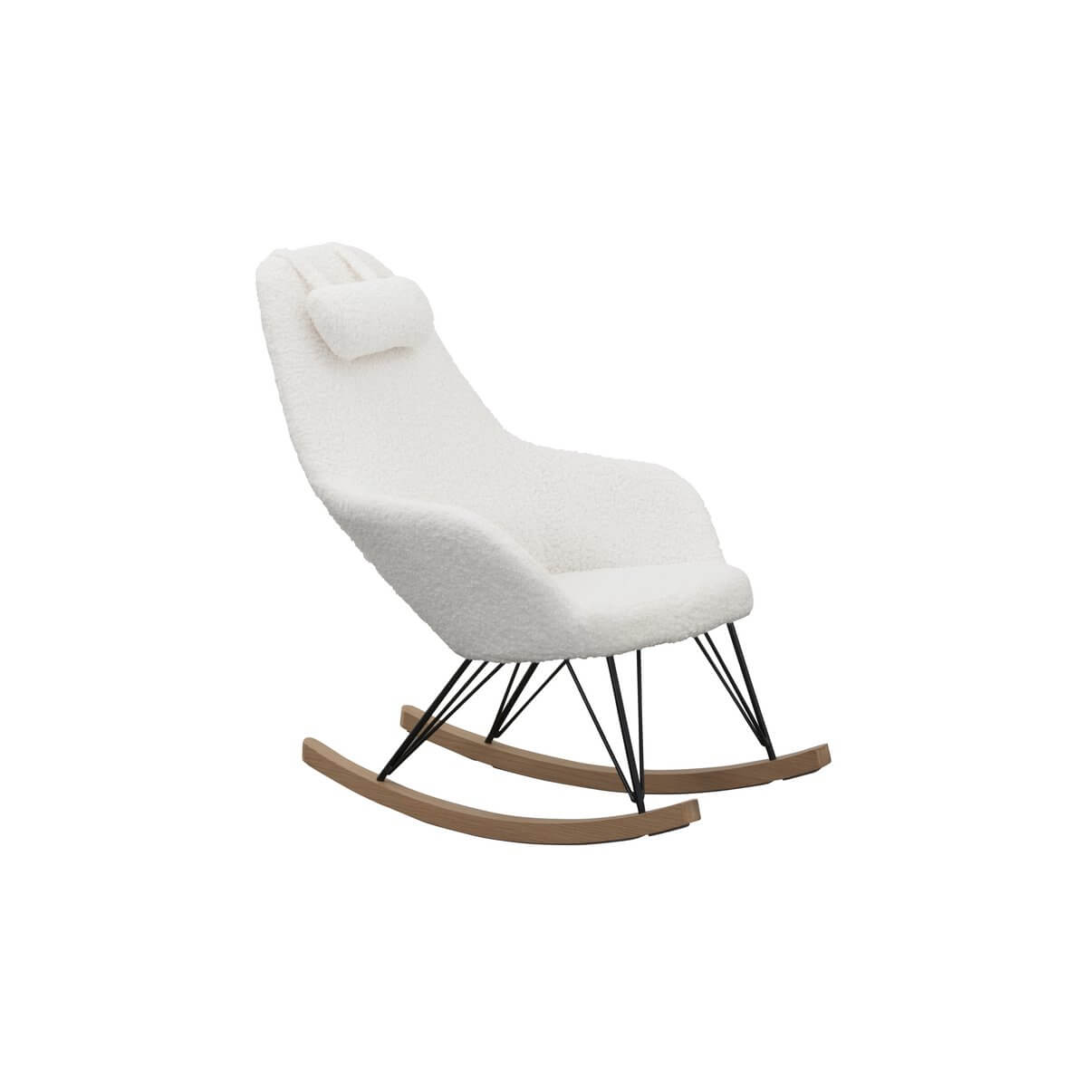 White teddy fur rocking chair - SalesFever