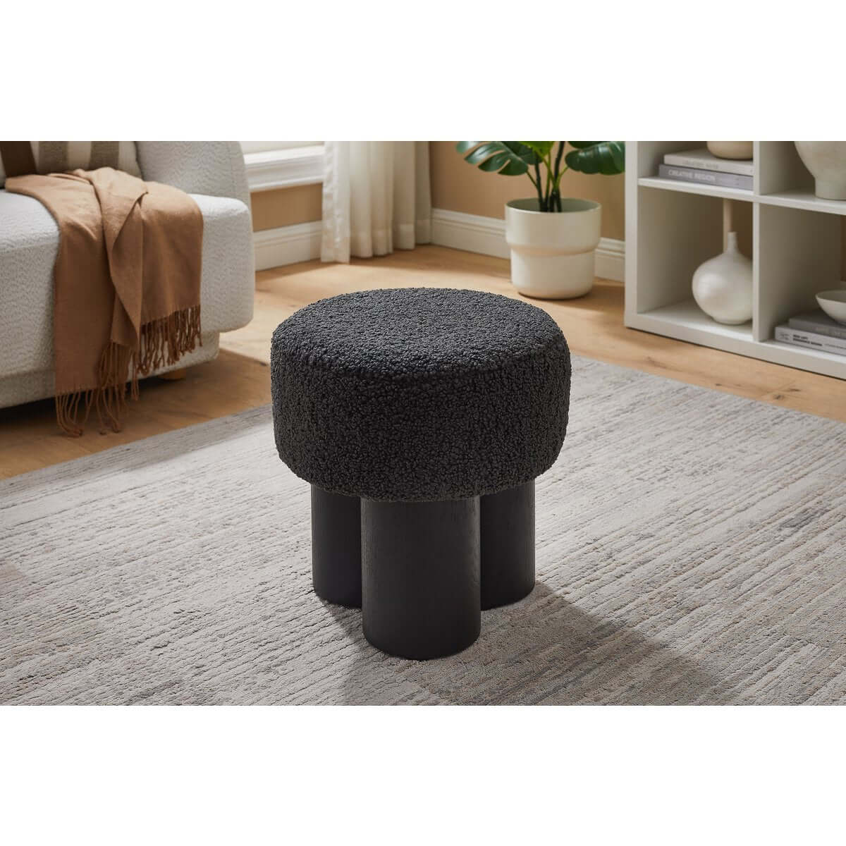 Seat pouf Ø 50 cm black/gray - SalesFever