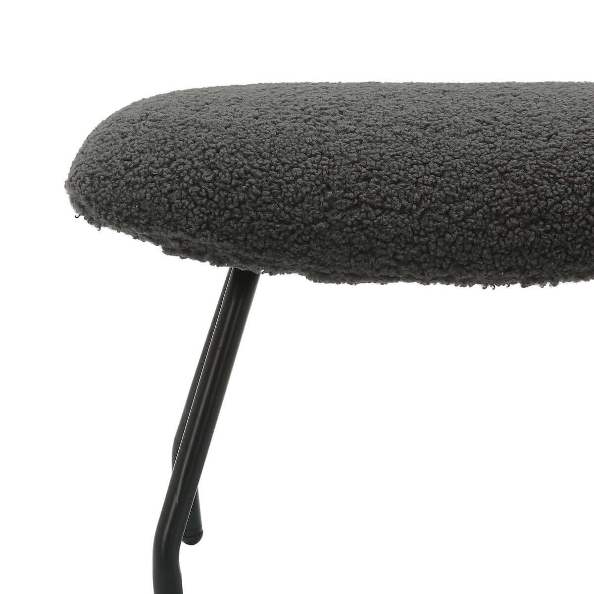 Sessel und Hocker Set Teddyfell Anthrazit - SalesFever