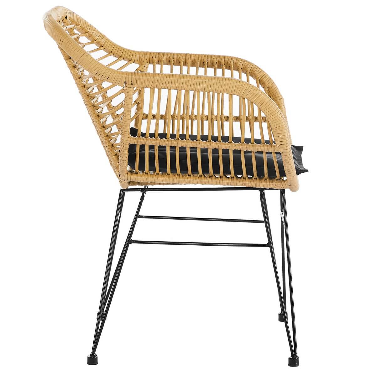 Set of 2 armchairs in rattan look, natural - SalesFever