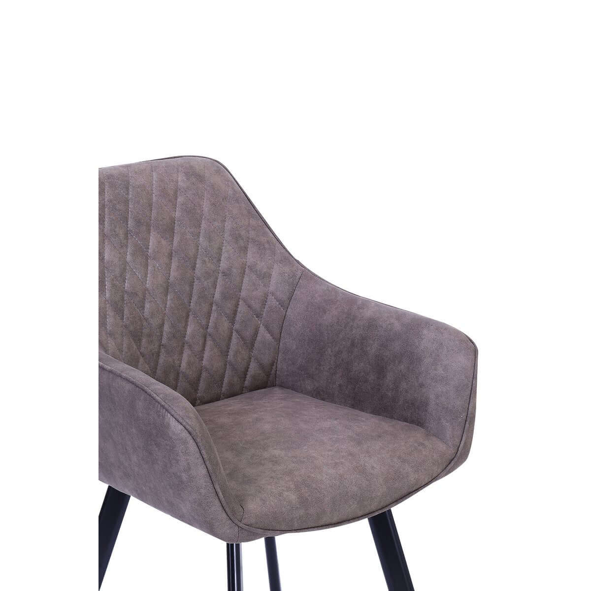 Set of 2 armchairs in taupe microfibre - SalesFever