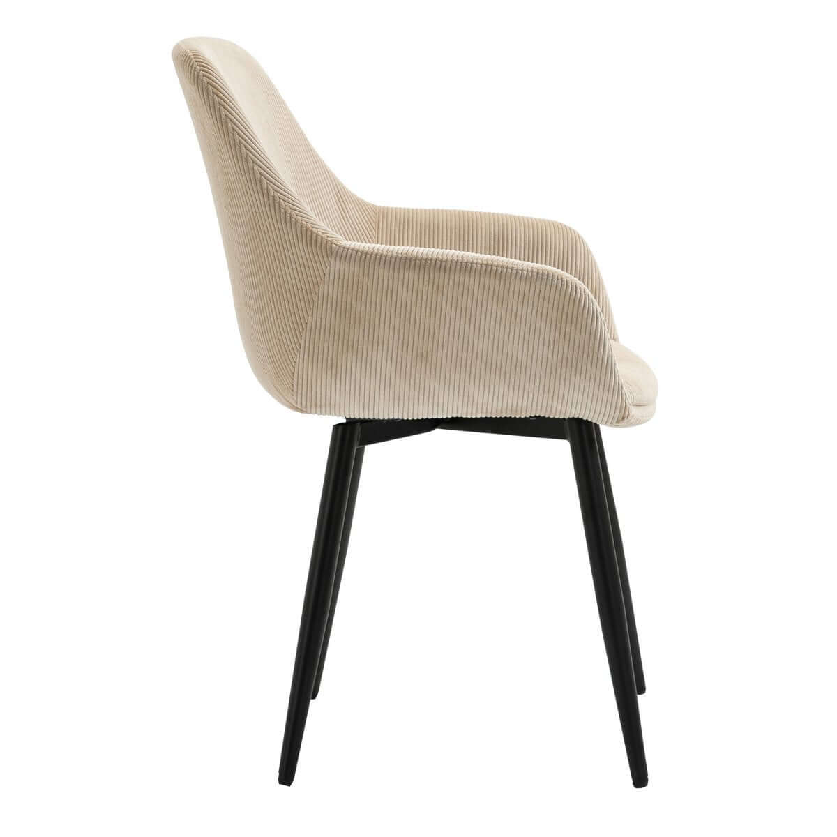 Set of 2 corduroy armchairs beige - SalesFever