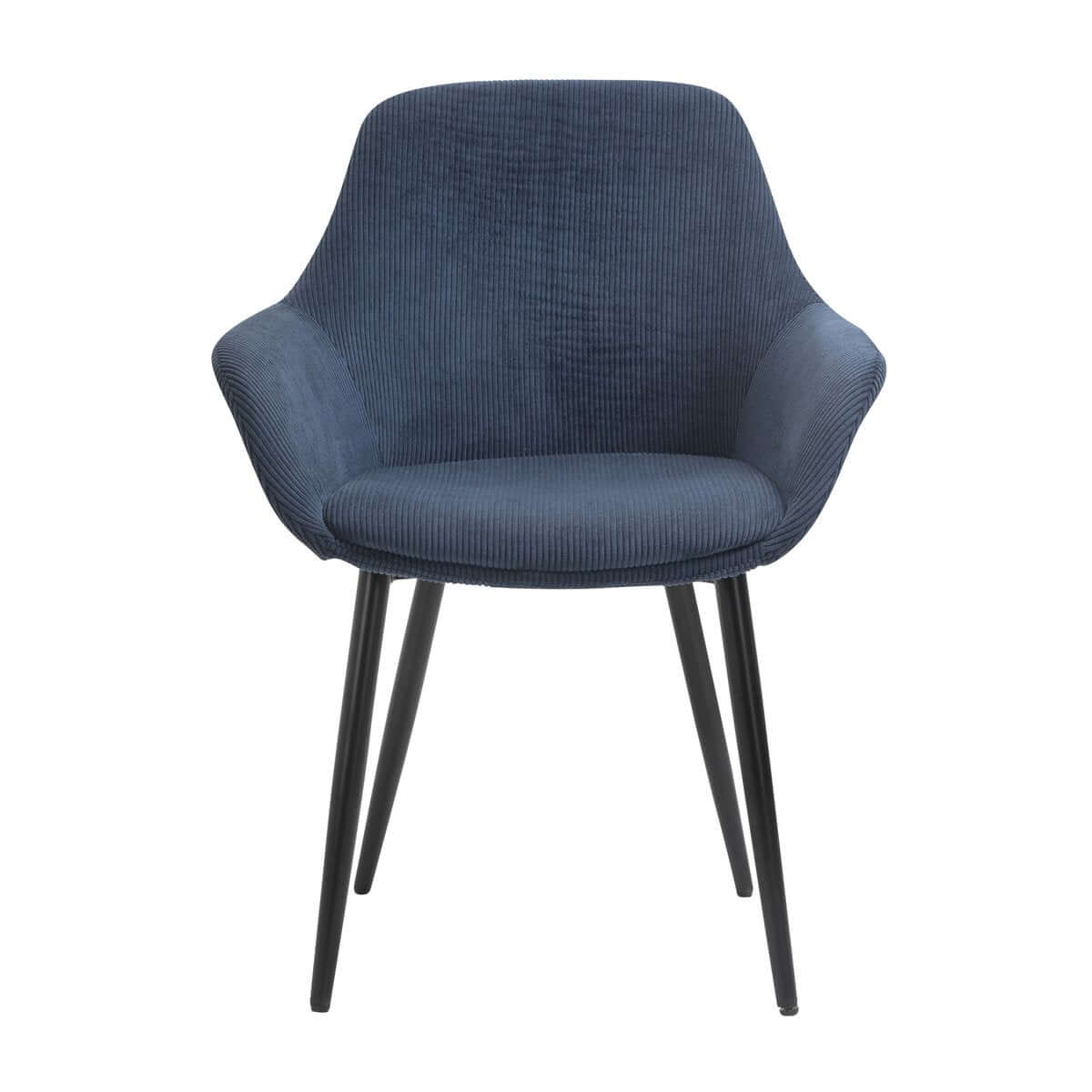 Set of 2 corduroy armchairs, dark blue - SalesFever