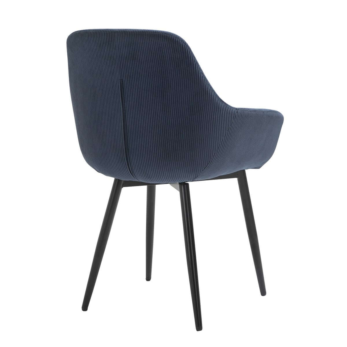 Set of 2 corduroy armchairs, dark blue - SalesFever