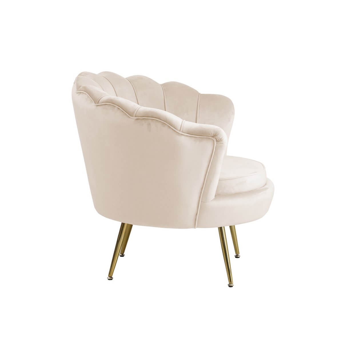 Shell armchair in beige velvet - SalesFever