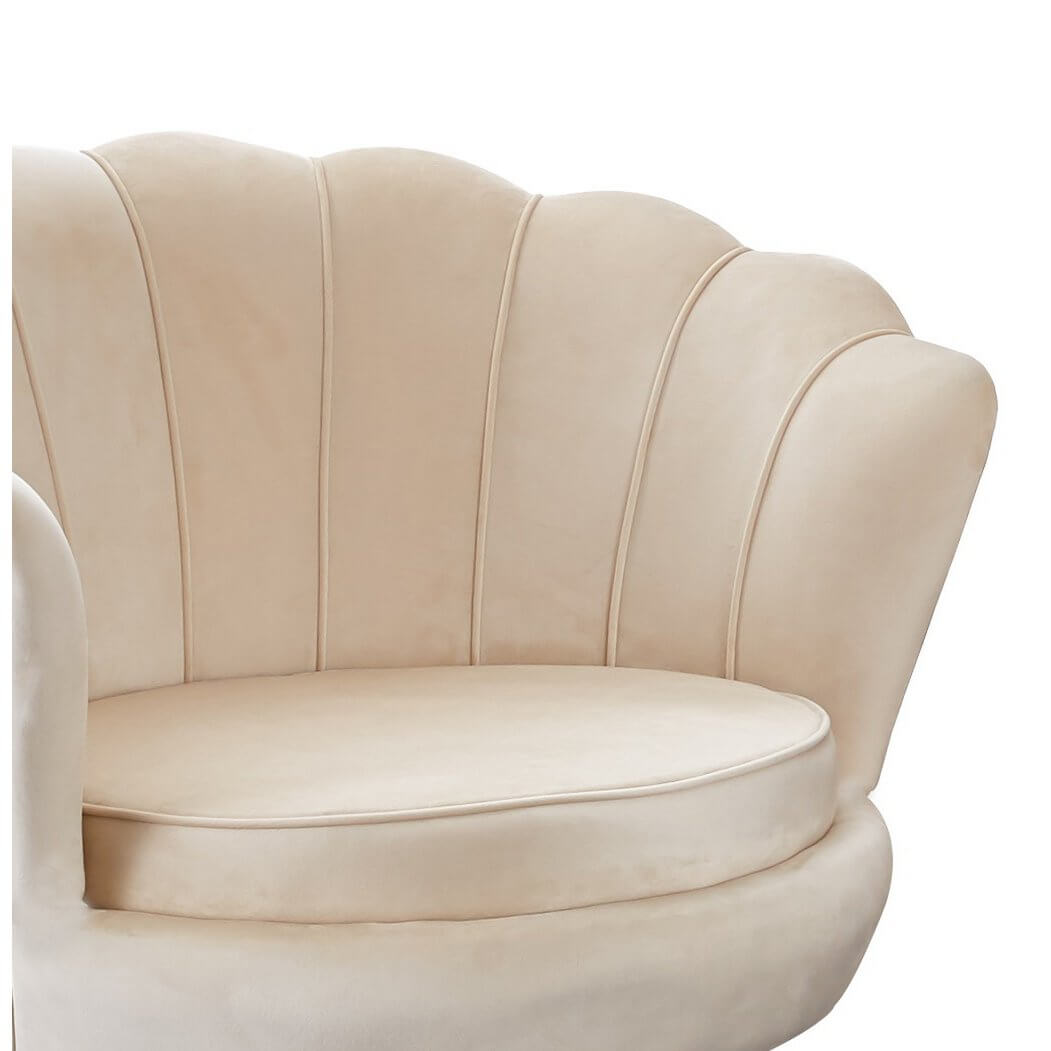 Shell armchair in beige velvet - SalesFever