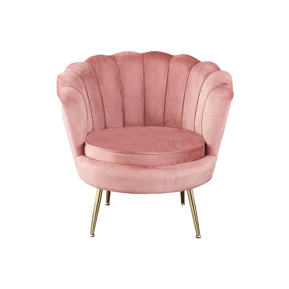 Shell armchair in velvet Rose - SalesFever