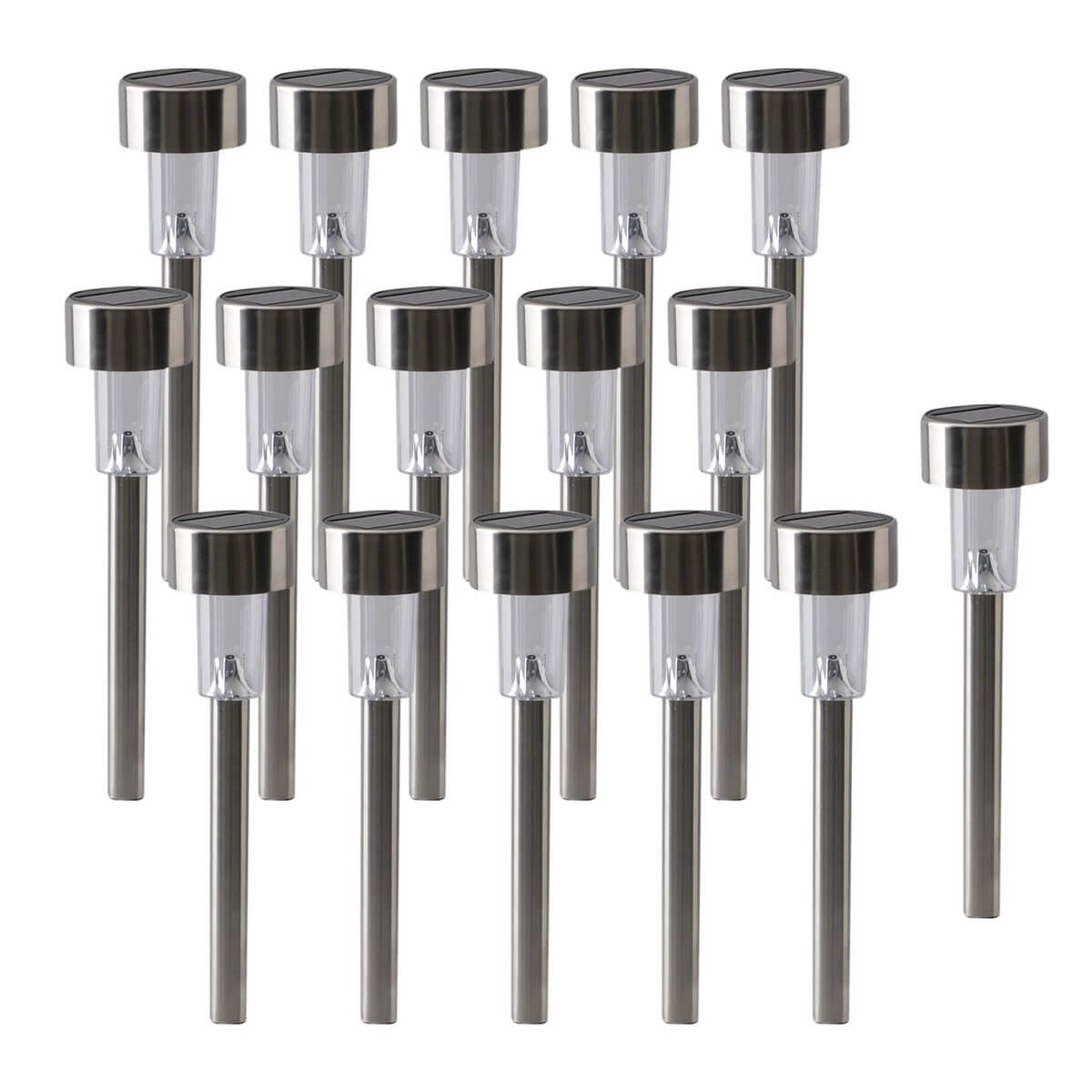 Solar led aardspiesen wit - 36 cm - set van 16 - LED Buitenverlichting