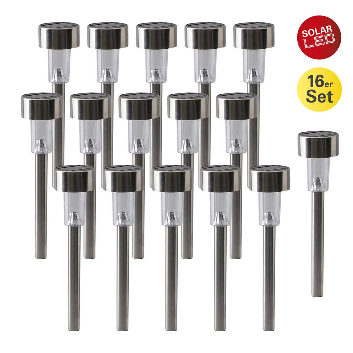 Solar led aardspiesen wit - 36 cm - set van 16 - LED Buitenverlichting