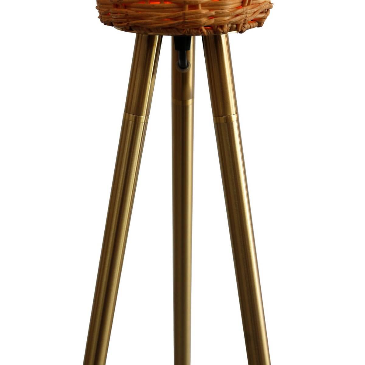 Floor lamp with braided shade brass/natural 150 cm - SalesFever