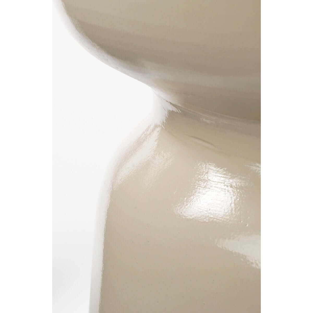 Stage bijzettafel cement beige - rond met sculpturale vorm - Ø 35 × 45 cm