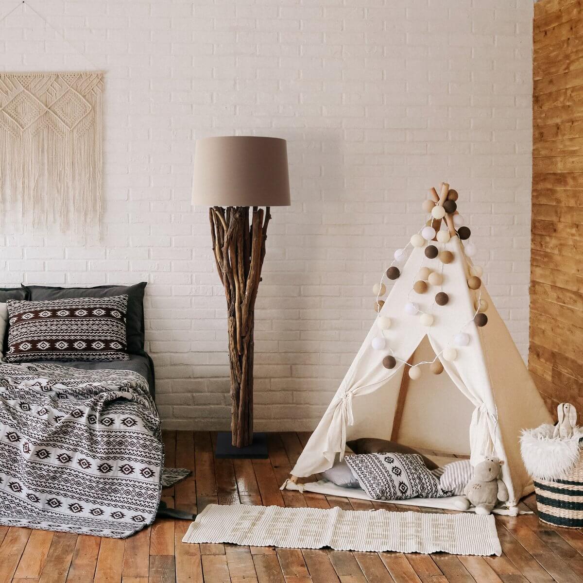 Stehleuchte Treibholz Natur/Braun 175 cm - SalesFever