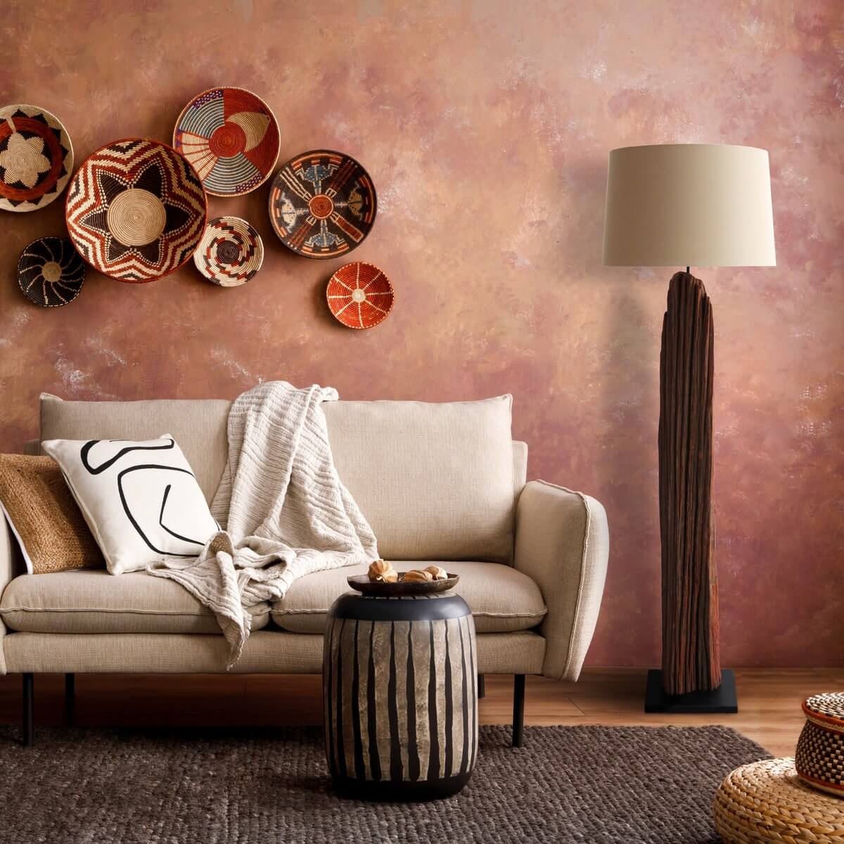 Stehleuchte Treibholz Natur/Weiß 175 cm - SalesFever