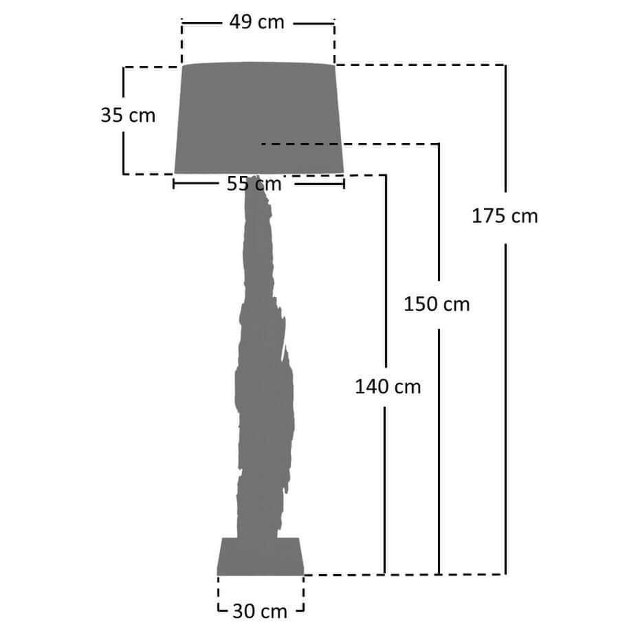 Stehleuchte Treibholz Natur/Weiß 175 cm - SalesFever