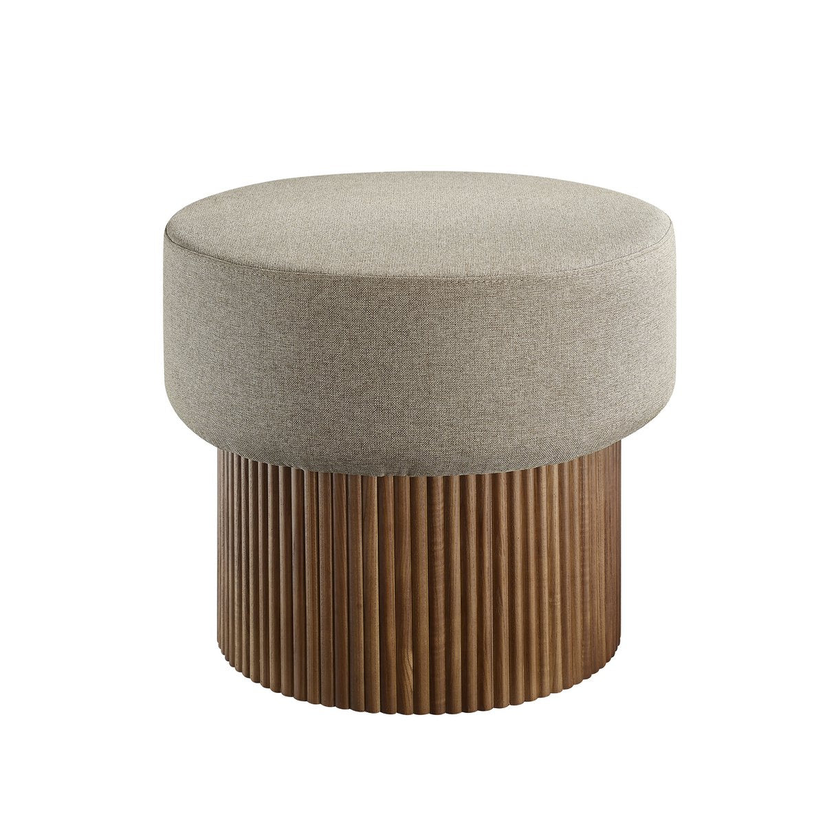 Stoel pouf met opbergruimte Ø 50 cm walnoot/bruin - SalesFever - Casanovio