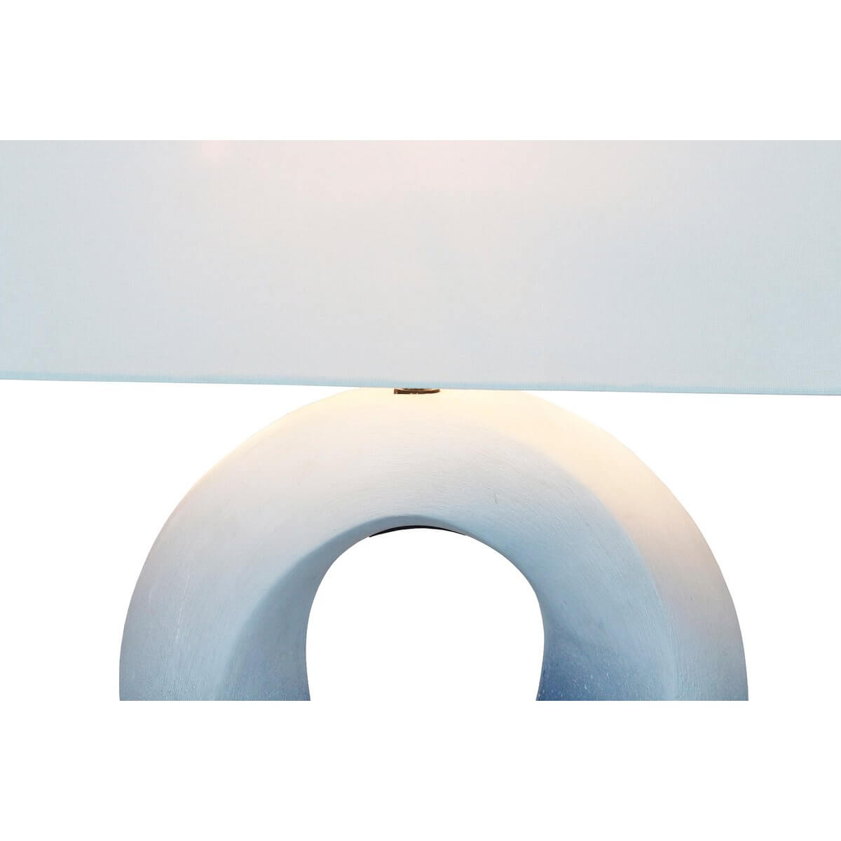 Table lamp ceramic/linen blue/white - SalesFever