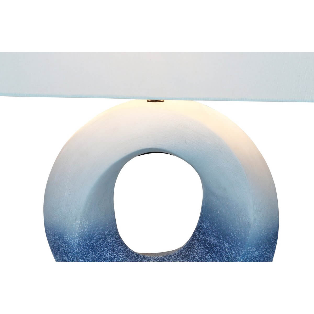 Table lamp ceramic/linen blue/white - SalesFever