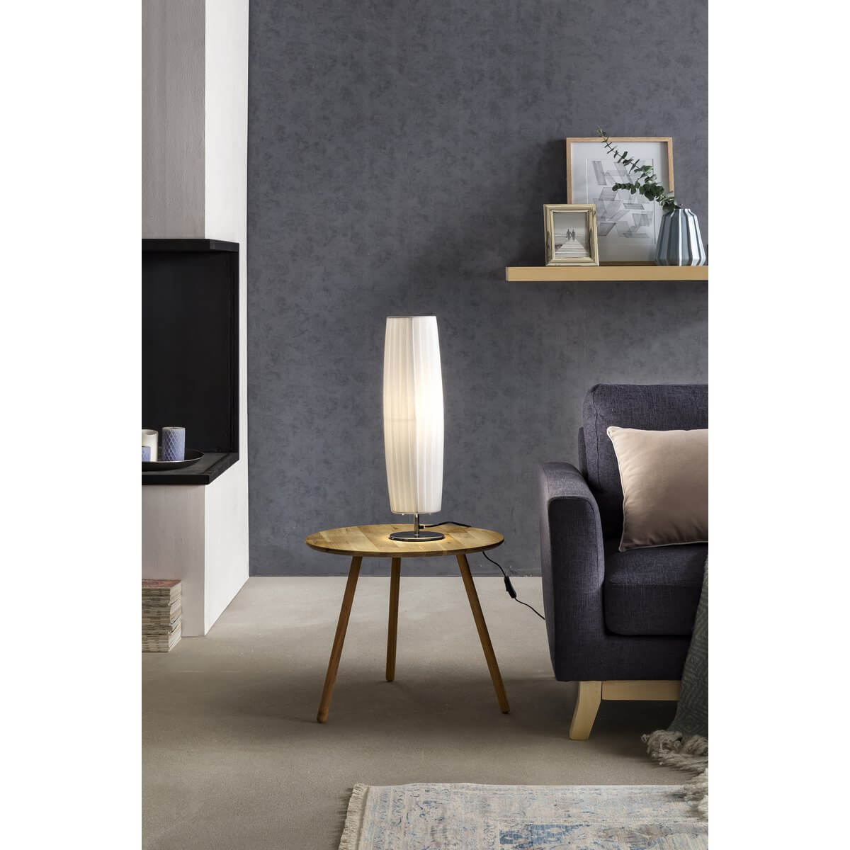 Table lamp 60 cm round white chrome - SalesFever