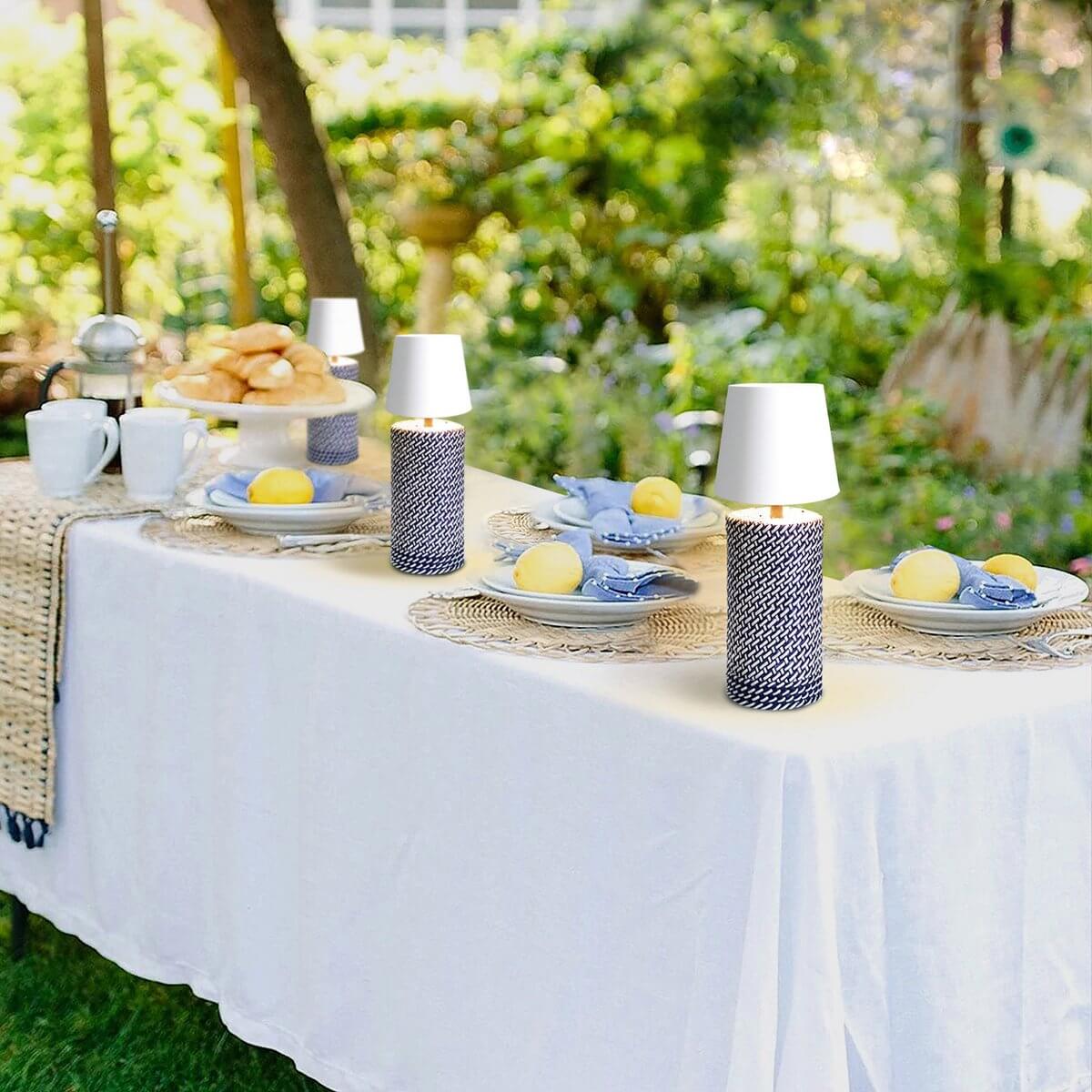 Table lamp black/white 29 cm with LED battery - SalesFever