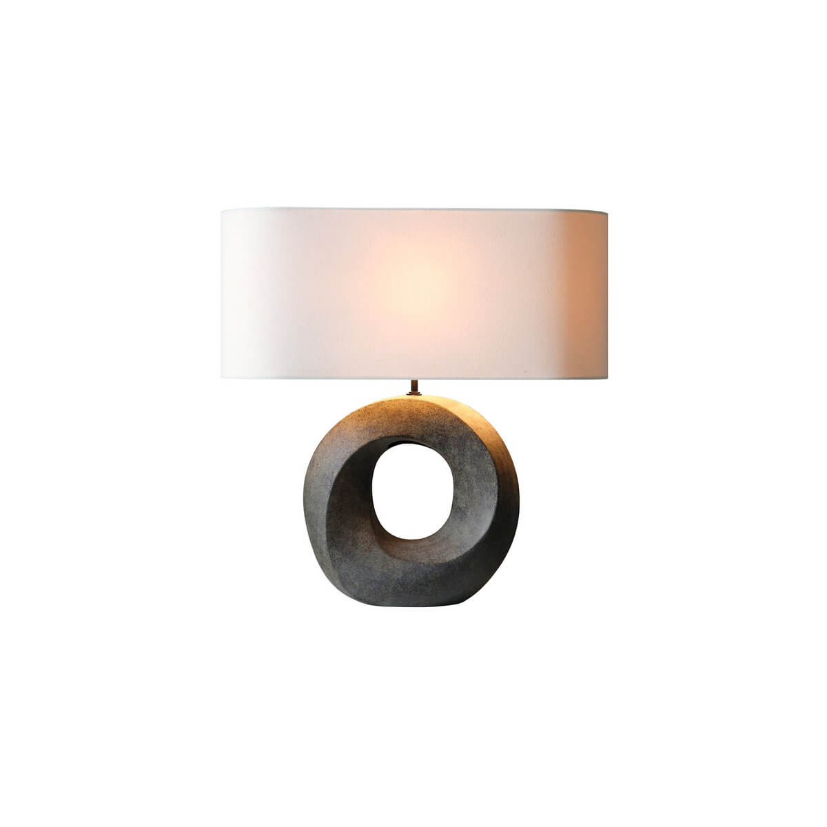 Tischleuchte Keramik/Leinen Grün/Beige - SalesFever