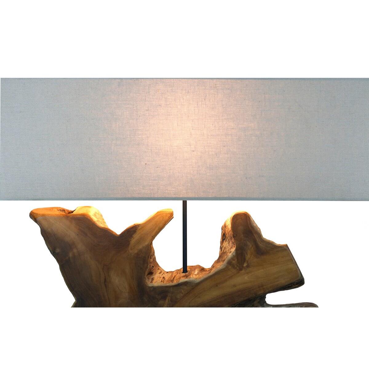 Tischleuchte Treibholz/Leinen Natur 59 cm - SalesFever