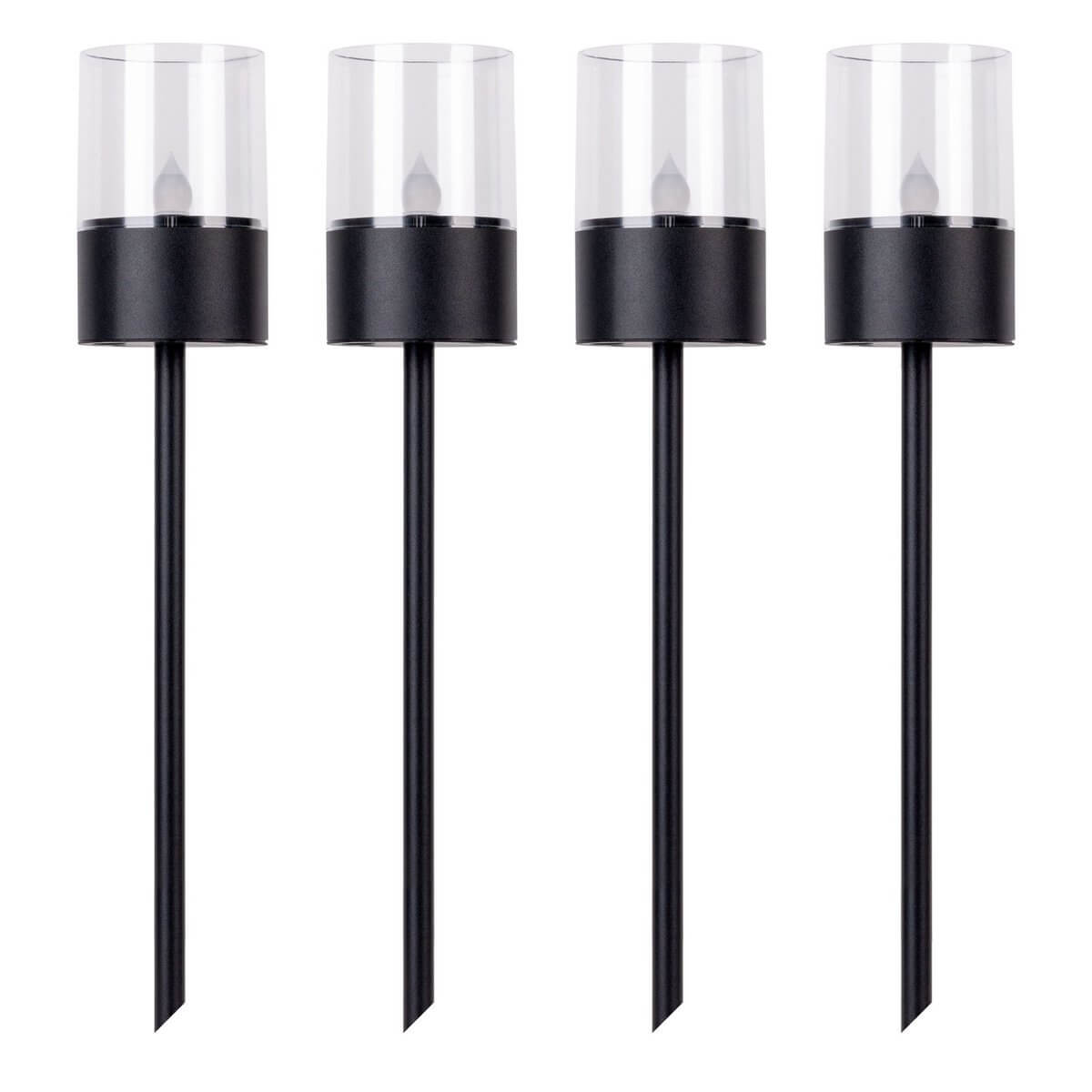 Tuindecoratie stokken metaal kunststof - 37 cm - set van 4