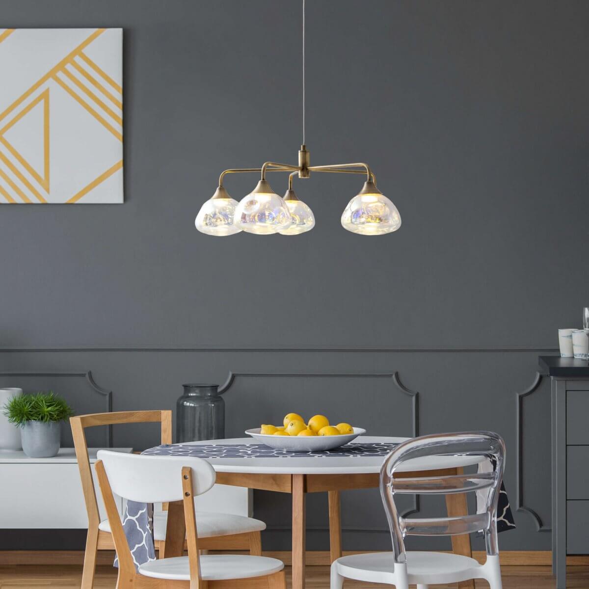 Varna hanglamp met irisglas - 5 lichtpunten - Ø 50 × 120 cm