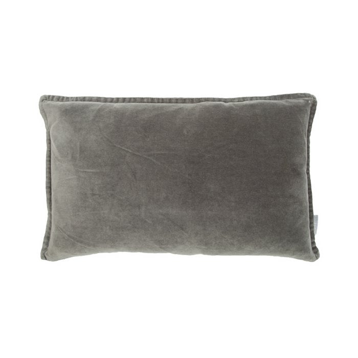 Vintage fluweel/linnen kussen donkergrijs 50x30 - MrsBLOOM - Casanovio
