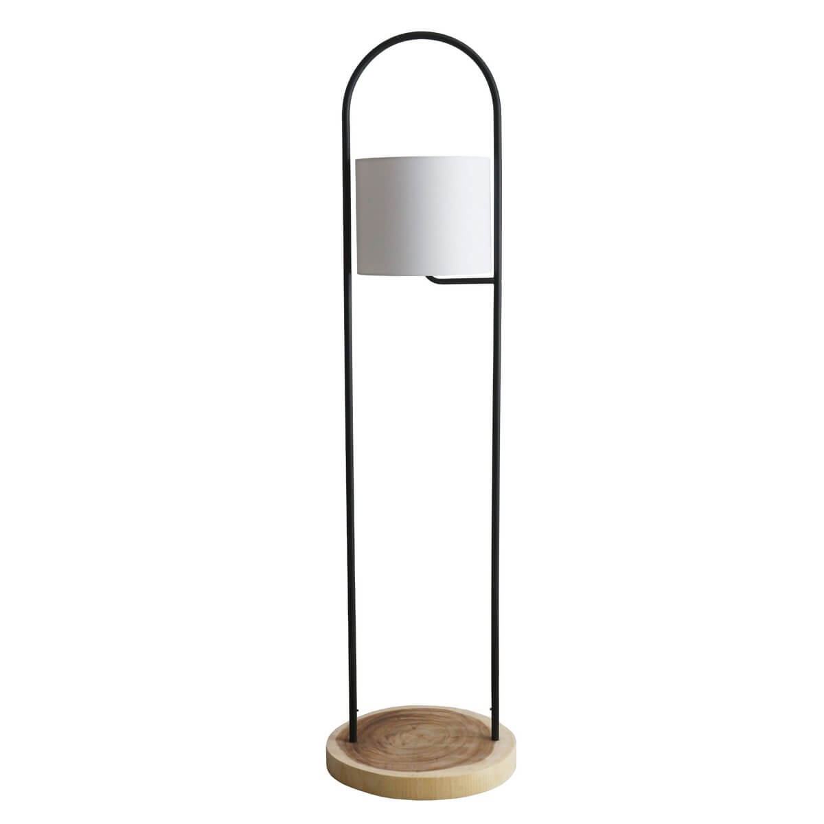 Floor lamp acacia wood natural/white 153 cm - SalesFever