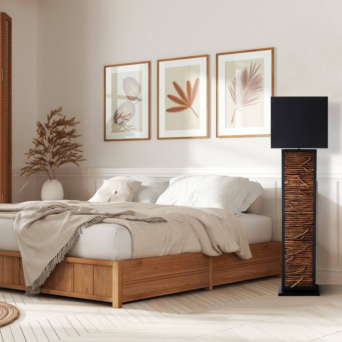 Floor lamp driftwood natural/black 163 cm - SalesFever