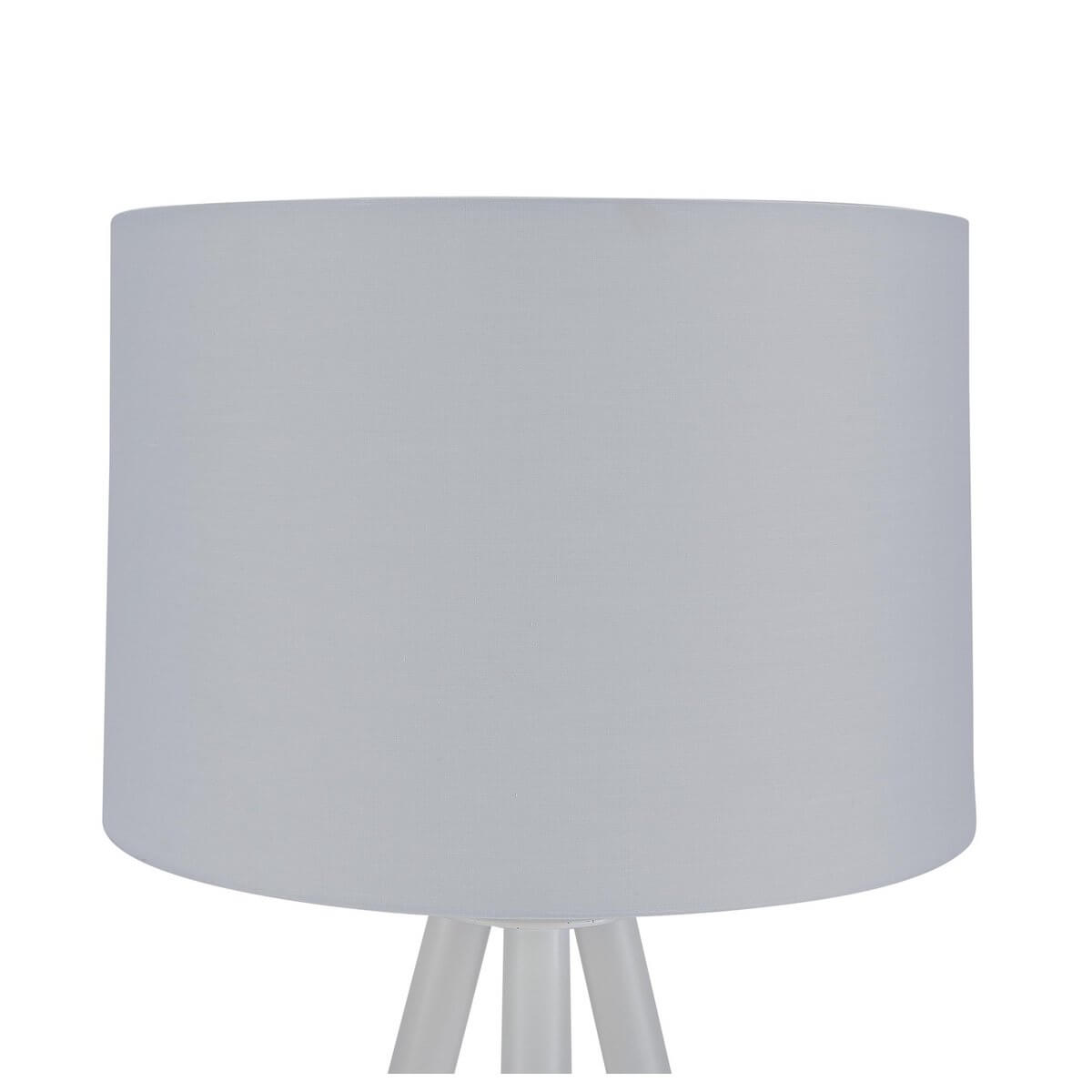 Floor lamp with wooden frame and white/natural fabric shade - SalesFever