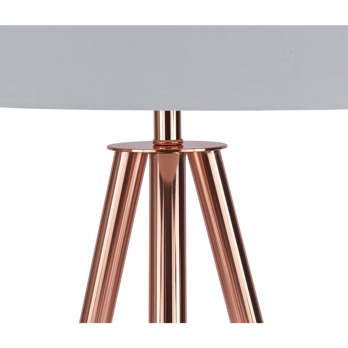 Floor lamp with textile shade copper / white - SalesFever