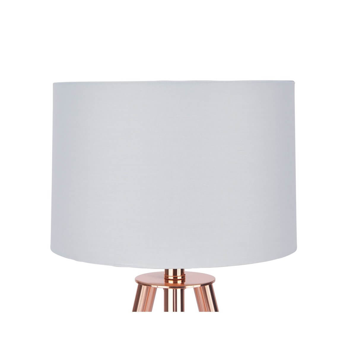 Floor lamp with textile shade copper / white - SalesFever