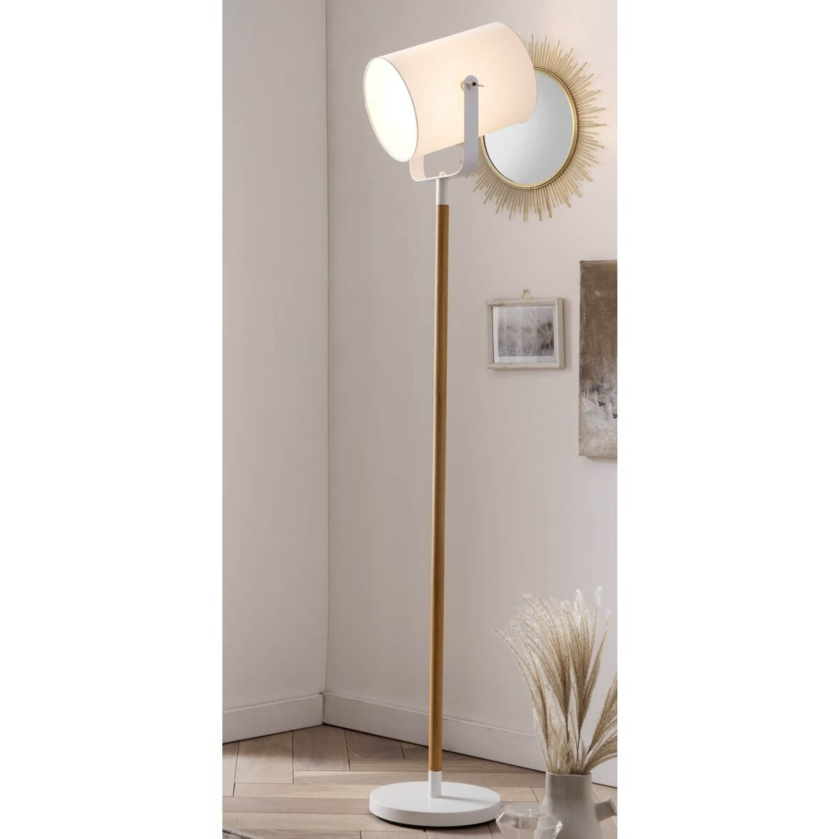 Floor lamp Scandinavian white/natural - SalesFever
